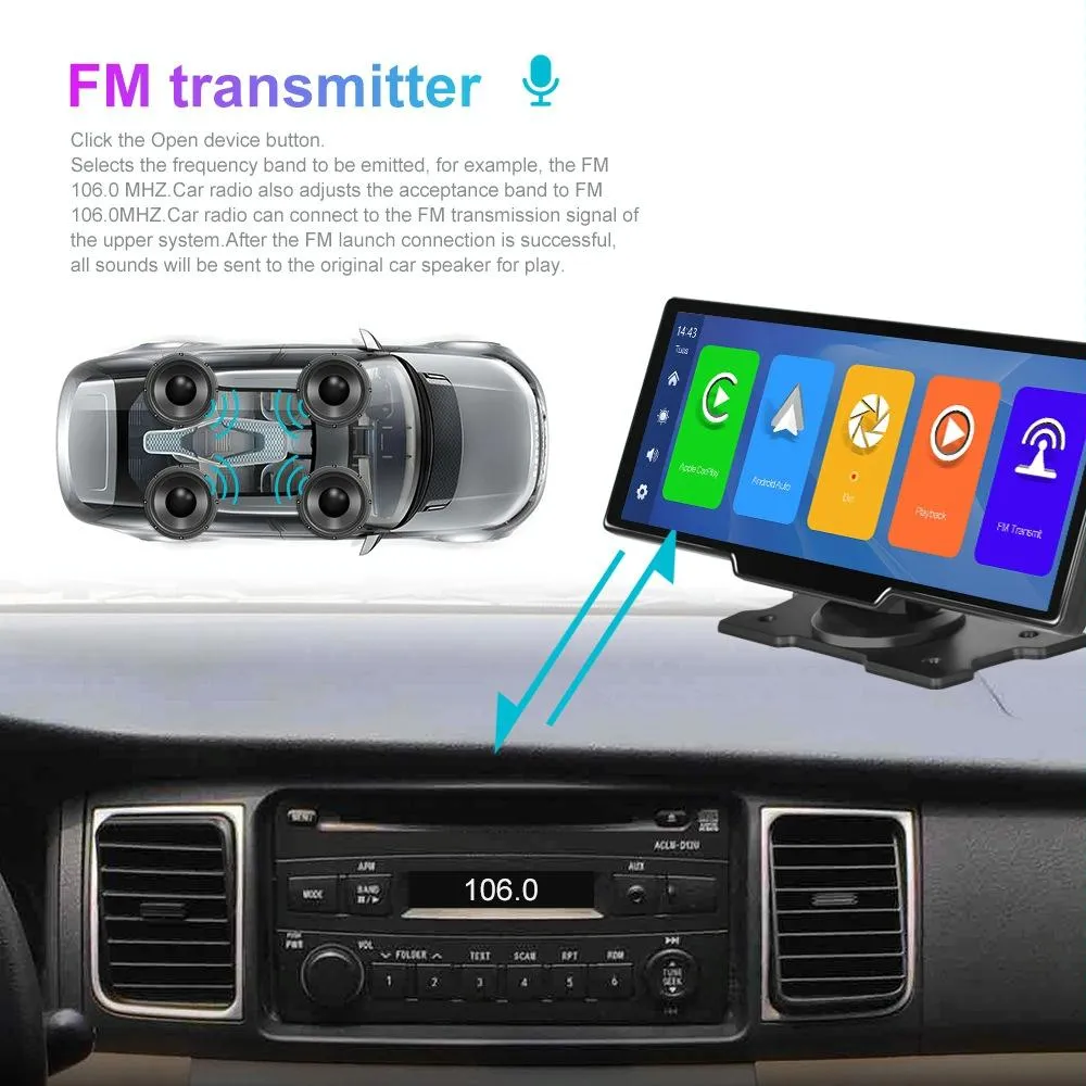 10.26 Inch Wireless Carplay Display For Android Auto