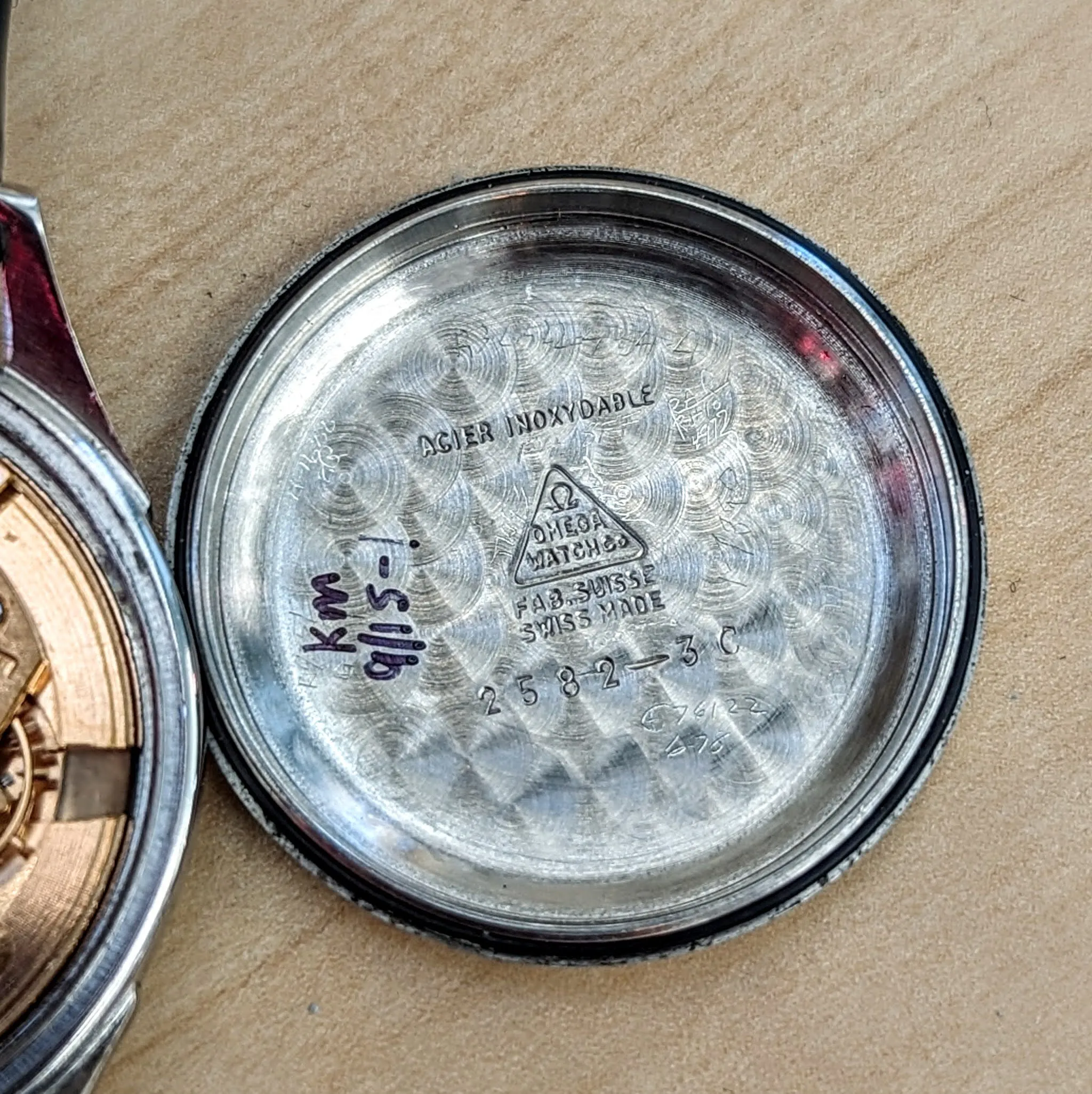 1947 OMEGA Automatic Watch Ref. 2582-3C Cal. 351 Bumper Self-Winding Wristwatch - All SS