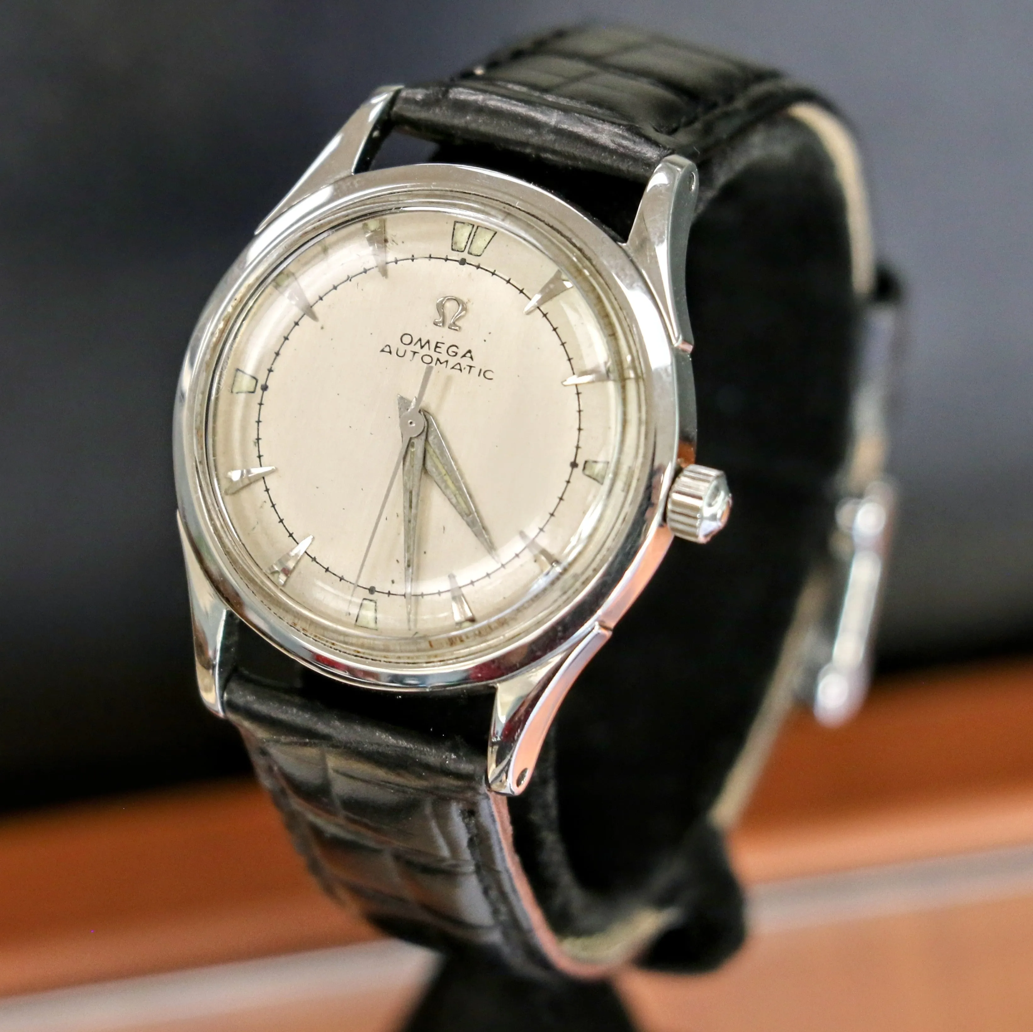 1947 OMEGA Automatic Watch Ref. 2582-3C Cal. 351 Bumper Self-Winding Wristwatch - All SS