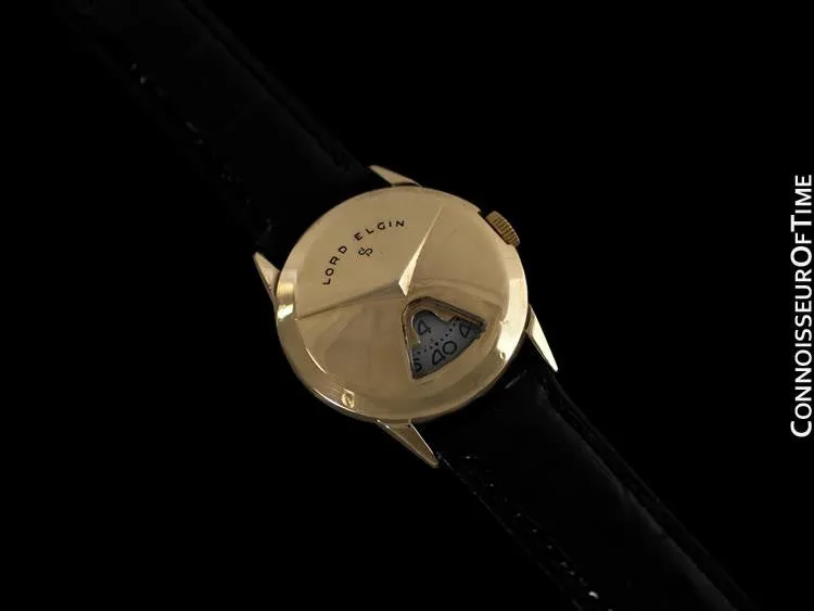 1950's Lord Elgin Direct Read "Chevron" Digital Jump Hour Watch - 14K Gold Filled