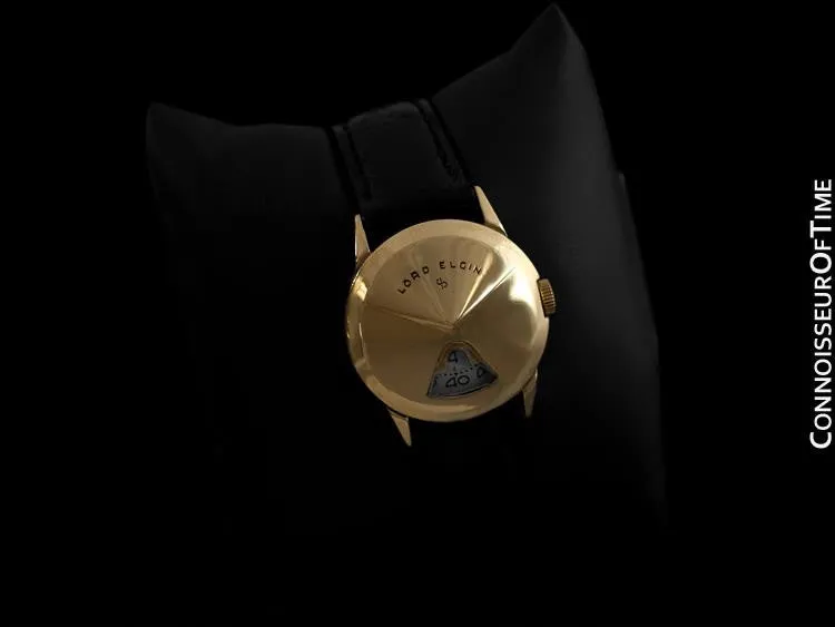 1950's Lord Elgin Direct Read "Chevron" Digital Jump Hour Watch - 14K Gold Filled