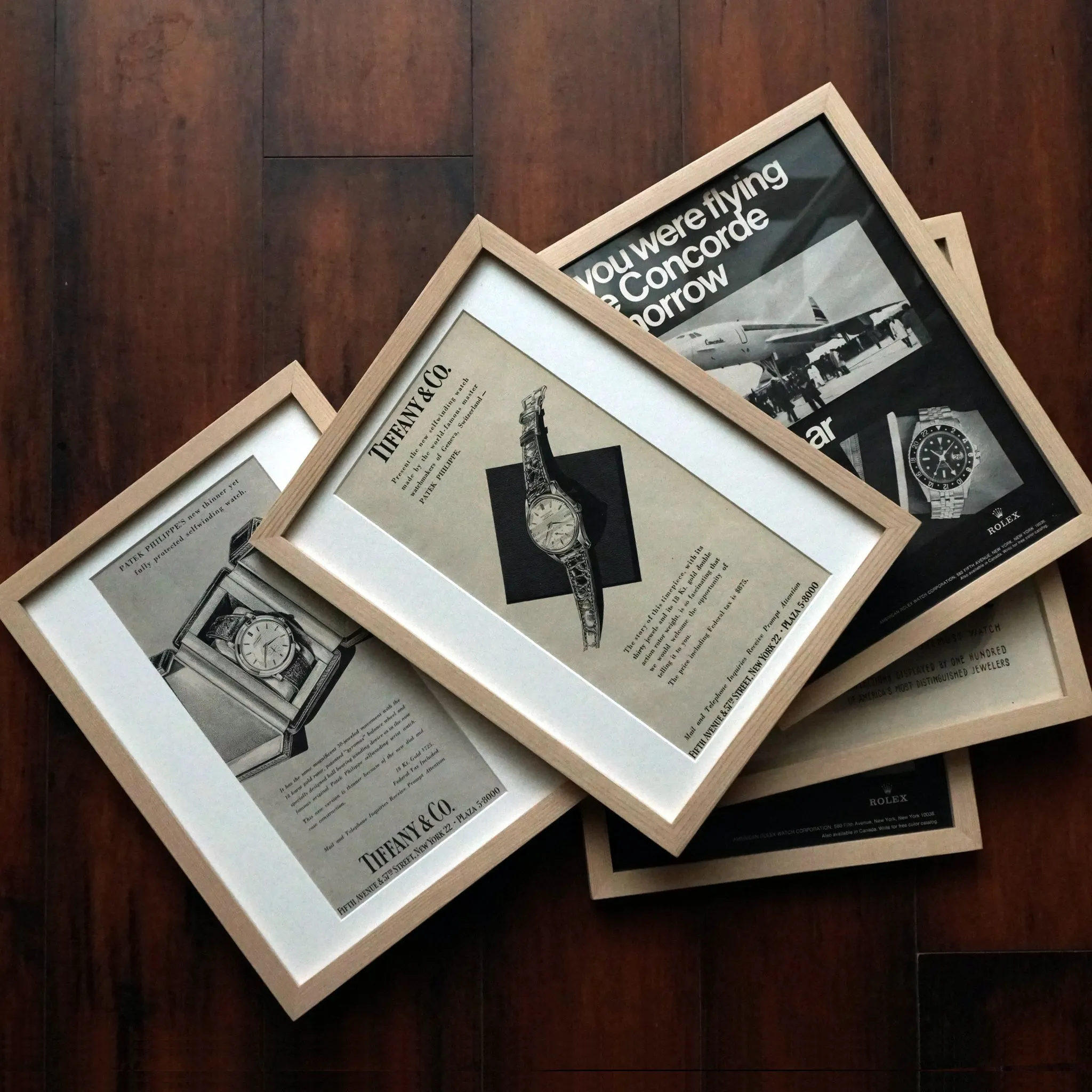1960s ROLEX SUBMARINER 5513 GILT AGE VINTAGE AD PRINT WOOD FRAME