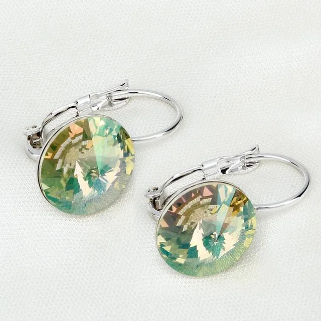 2016 Fashion Jewelry Gold-color Earring For Women Austrian Crystal Purple Drop Earrings Stone Pendientes Mujer Moda Earing E0001