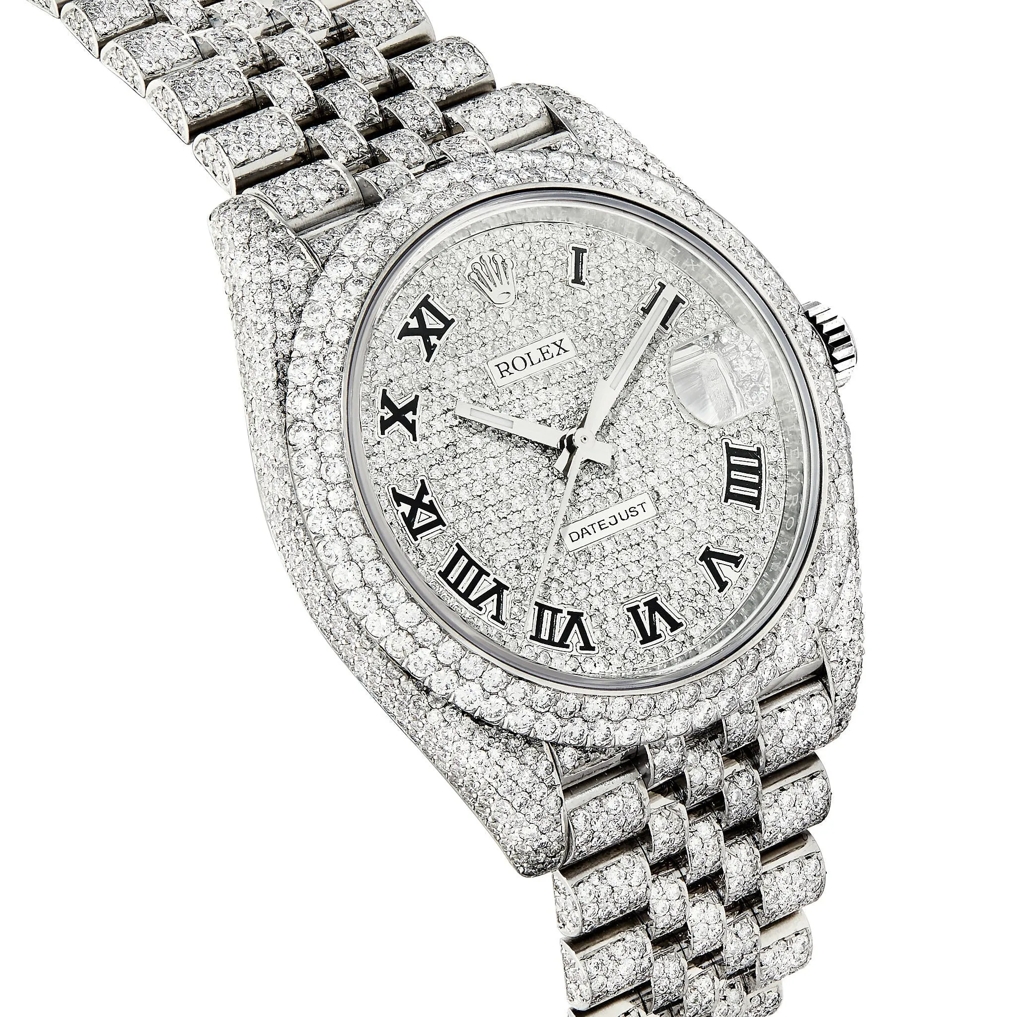 21.4ctw Full Diamond Rolex DateJust 41mm Jubilee