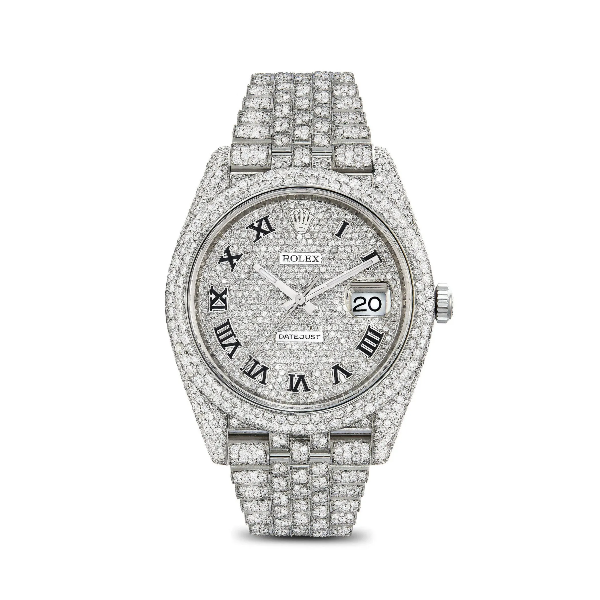 21.4ctw Full Diamond Rolex DateJust 41mm Jubilee