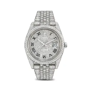 21.4ctw Full Diamond Rolex DateJust 41mm Jubilee