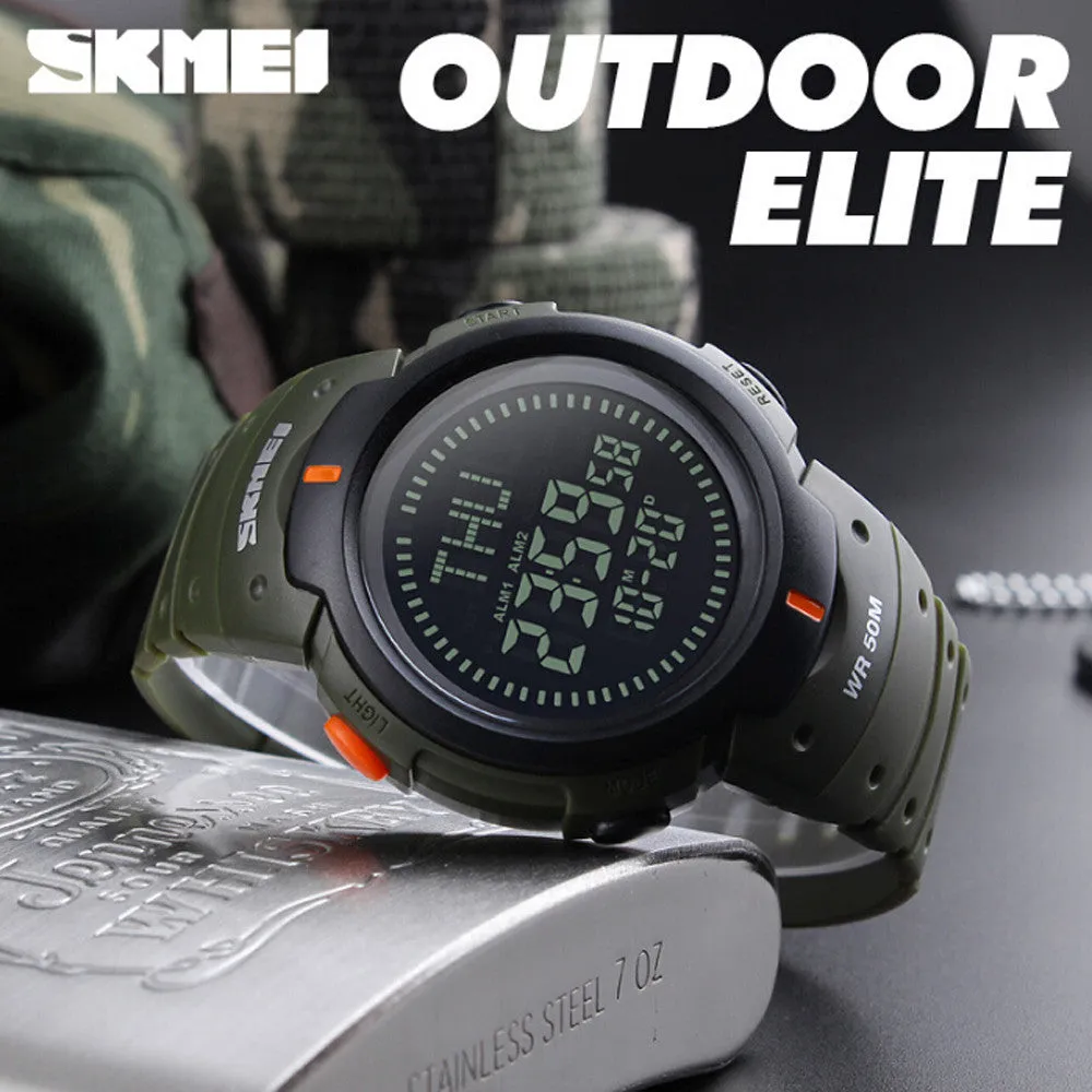 50m Waterproof Multi-function Outdoor Men's Sports Watch with New Concept Compass