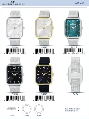 5521-Montres Carlo Metal Band Watch