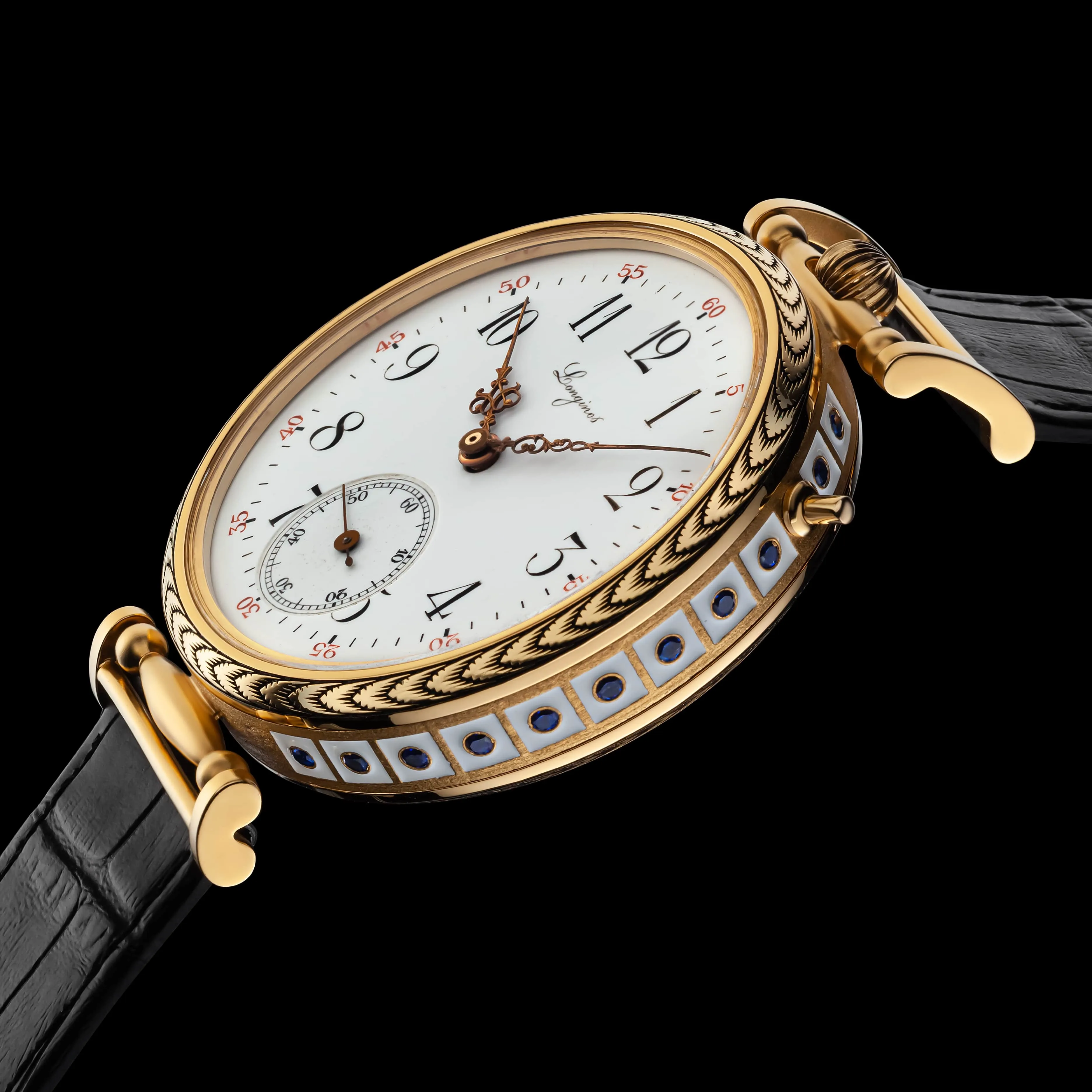 ANEMONE Men's Wristwatch fits Vintage Movement & Original Enamel Dial