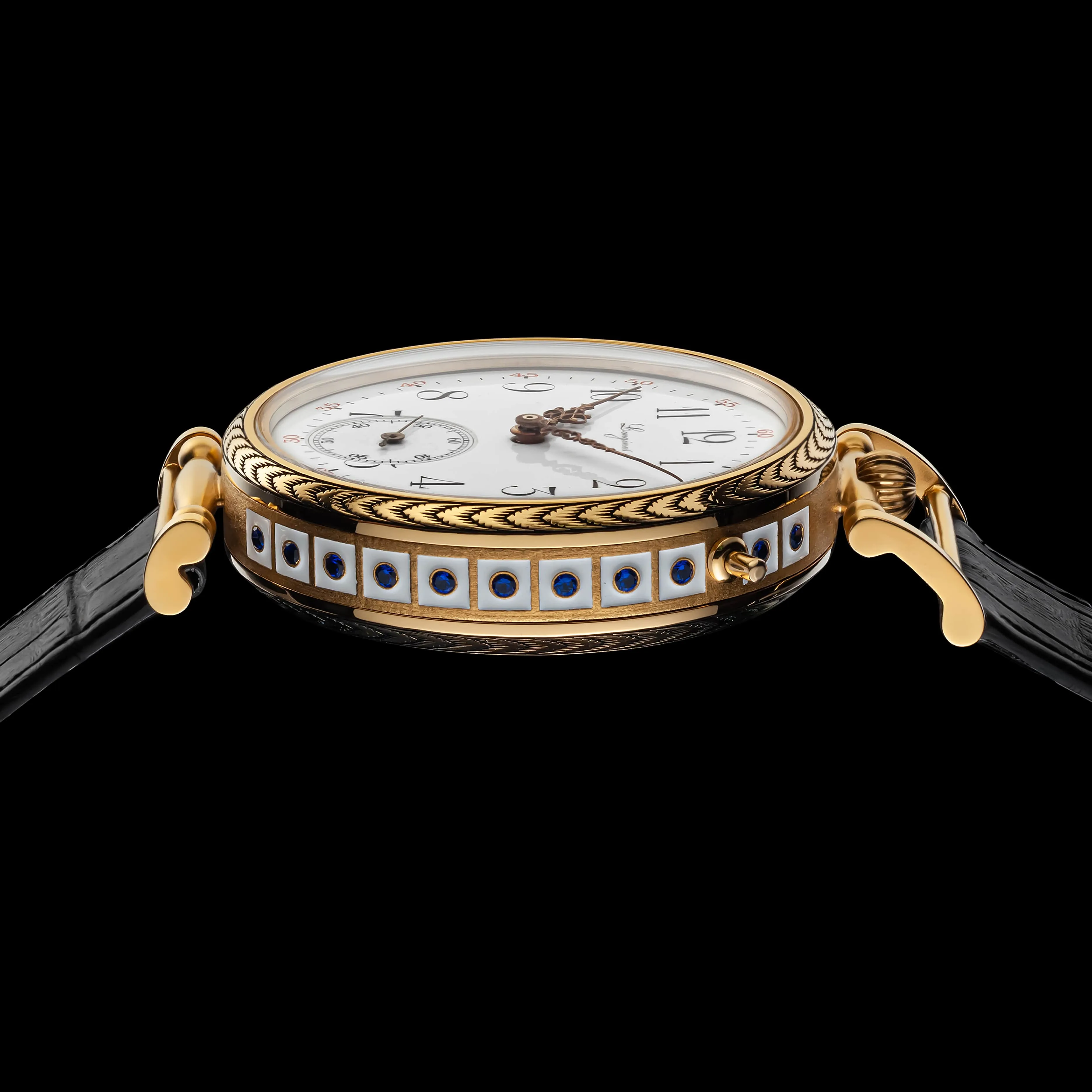 ANEMONE Men's Wristwatch fits Vintage Movement & Original Enamel Dial