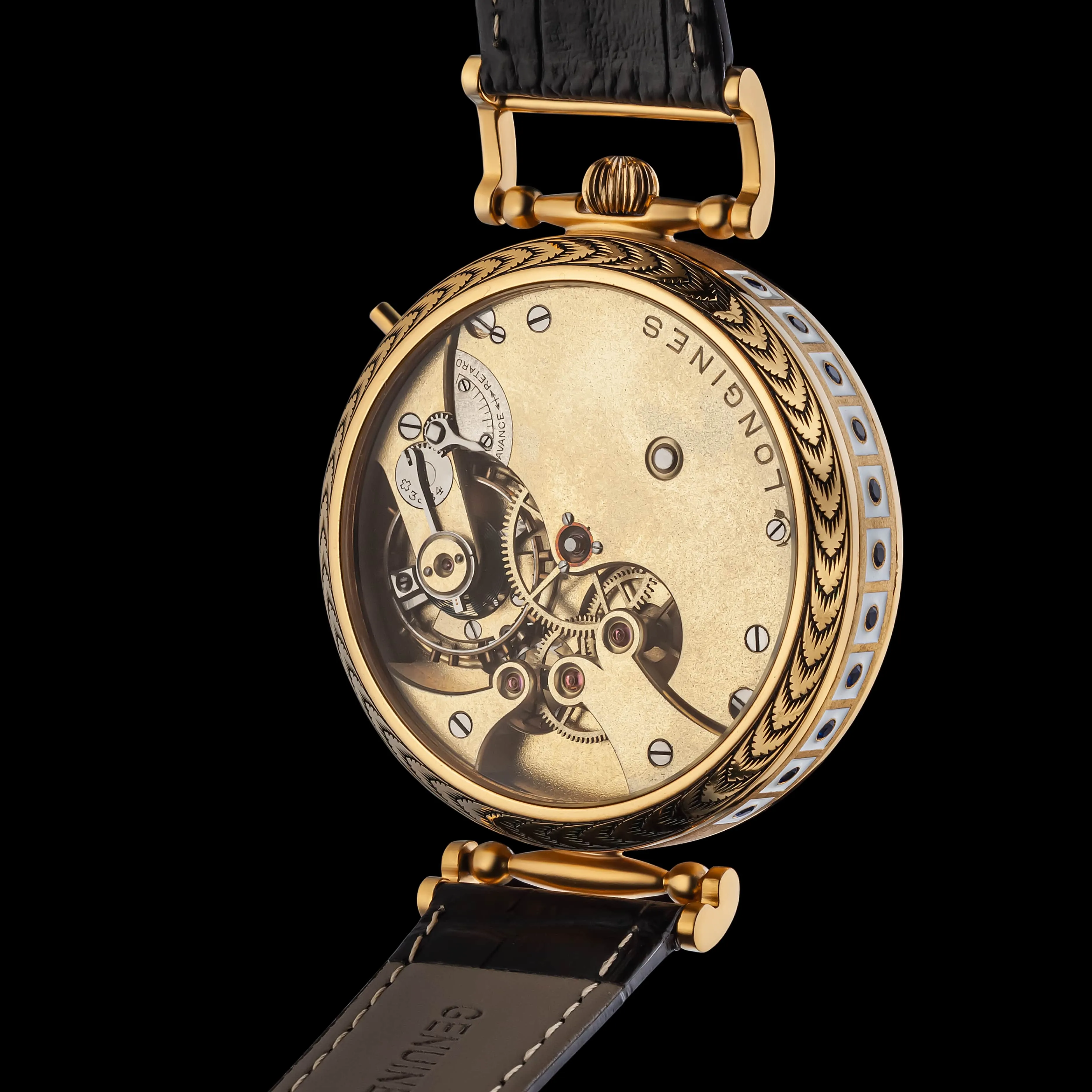 ANEMONE Men's Wristwatch fits Vintage Movement & Original Enamel Dial