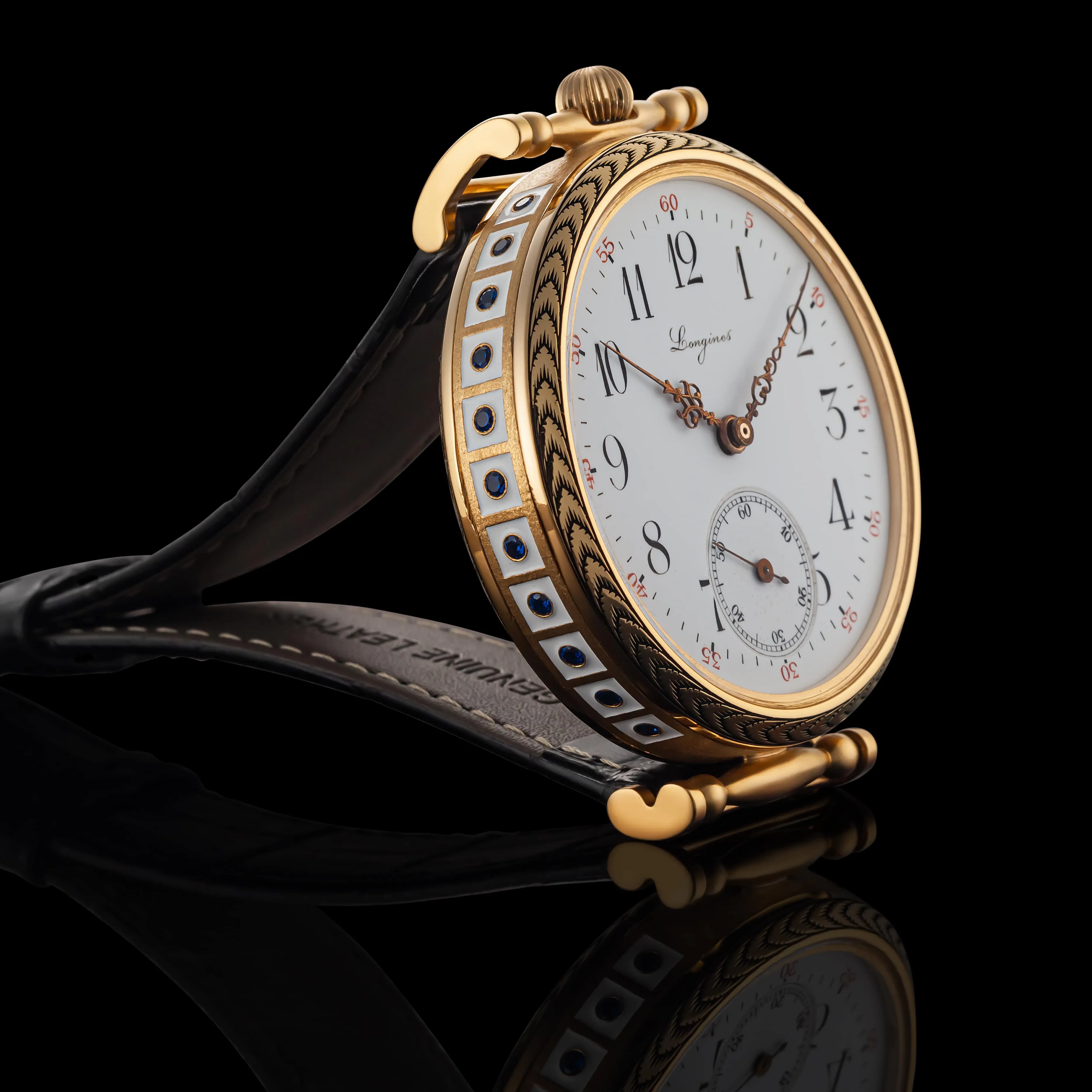 ANEMONE Men's Wristwatch fits Vintage Movement & Original Enamel Dial