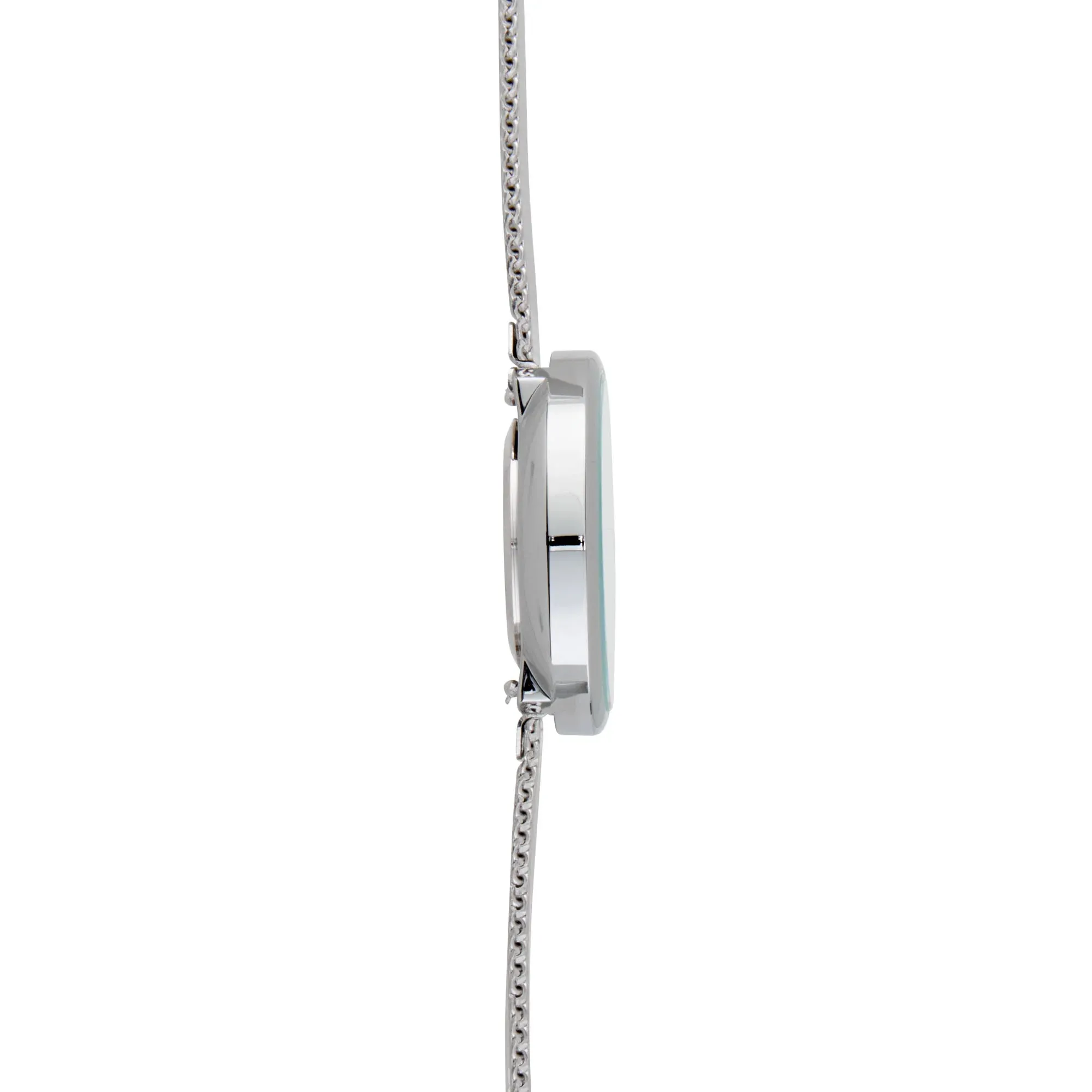 Annie Apple Nurses Fob Watch - Venus - Silver Mesh - Blush Leather - 35mm