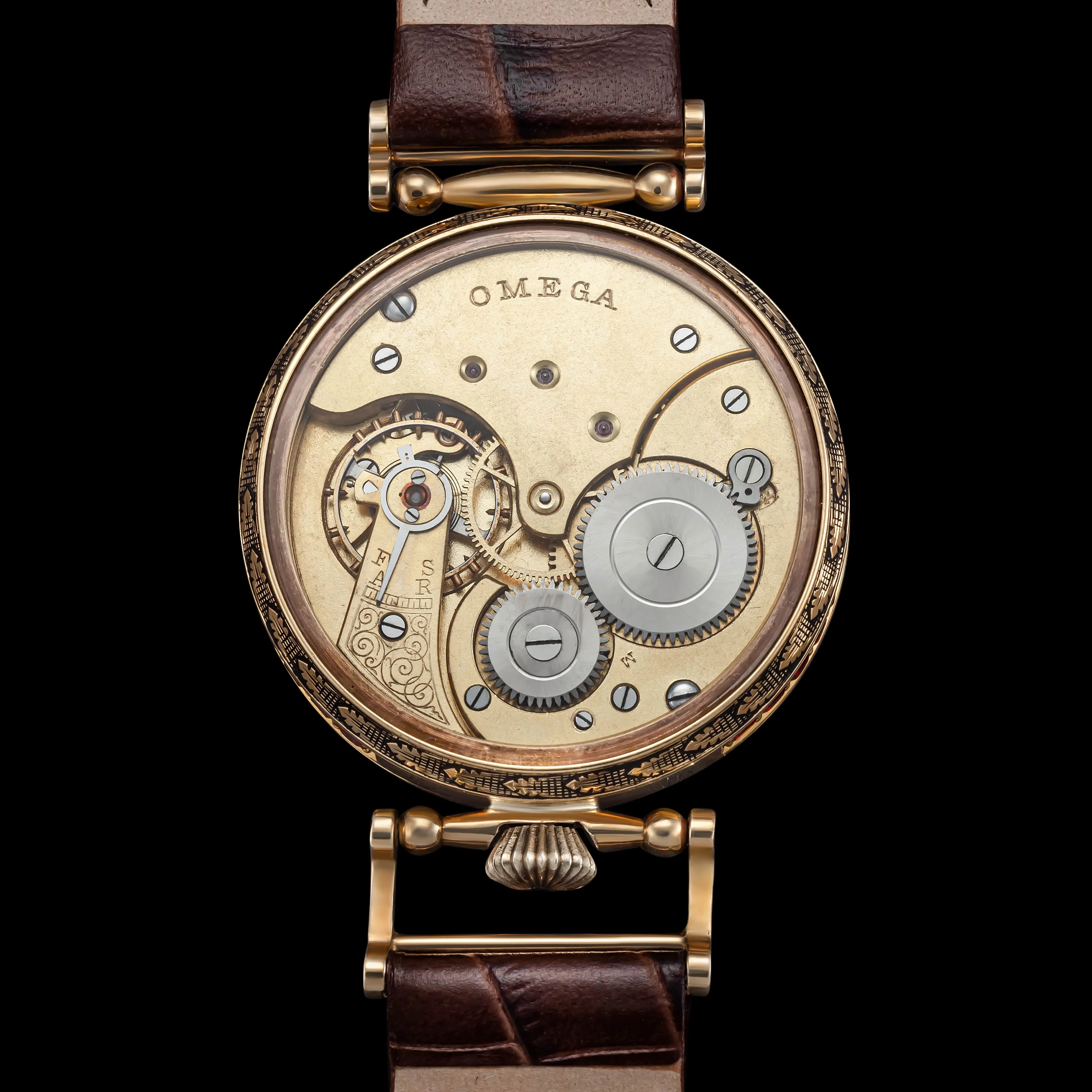 ARABESQUE Men's Wristwatch fits Vintage Mechanical Movement 15 Jewels