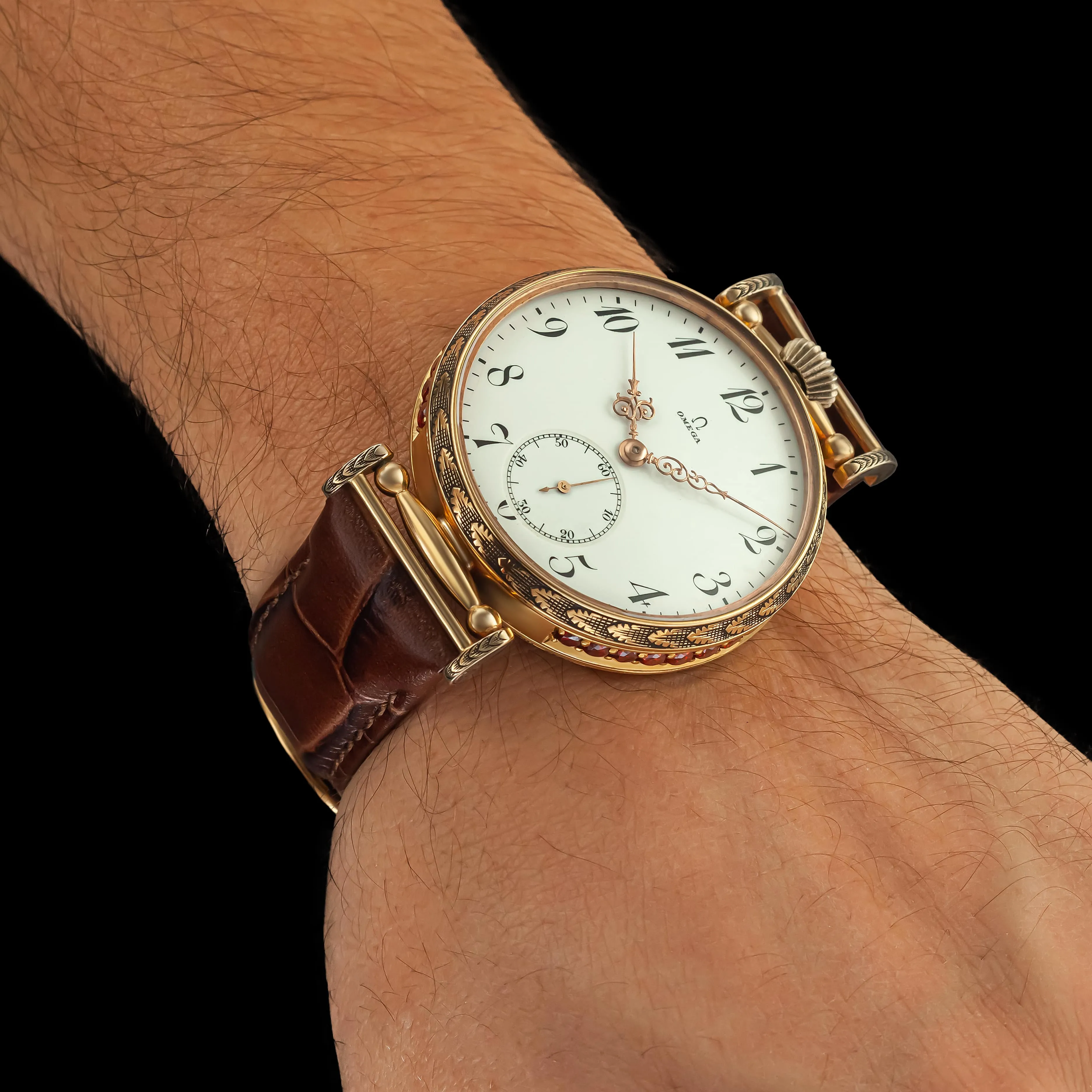 ARABESQUE Men's Wristwatch fits Vintage Mechanical Movement 15 Jewels