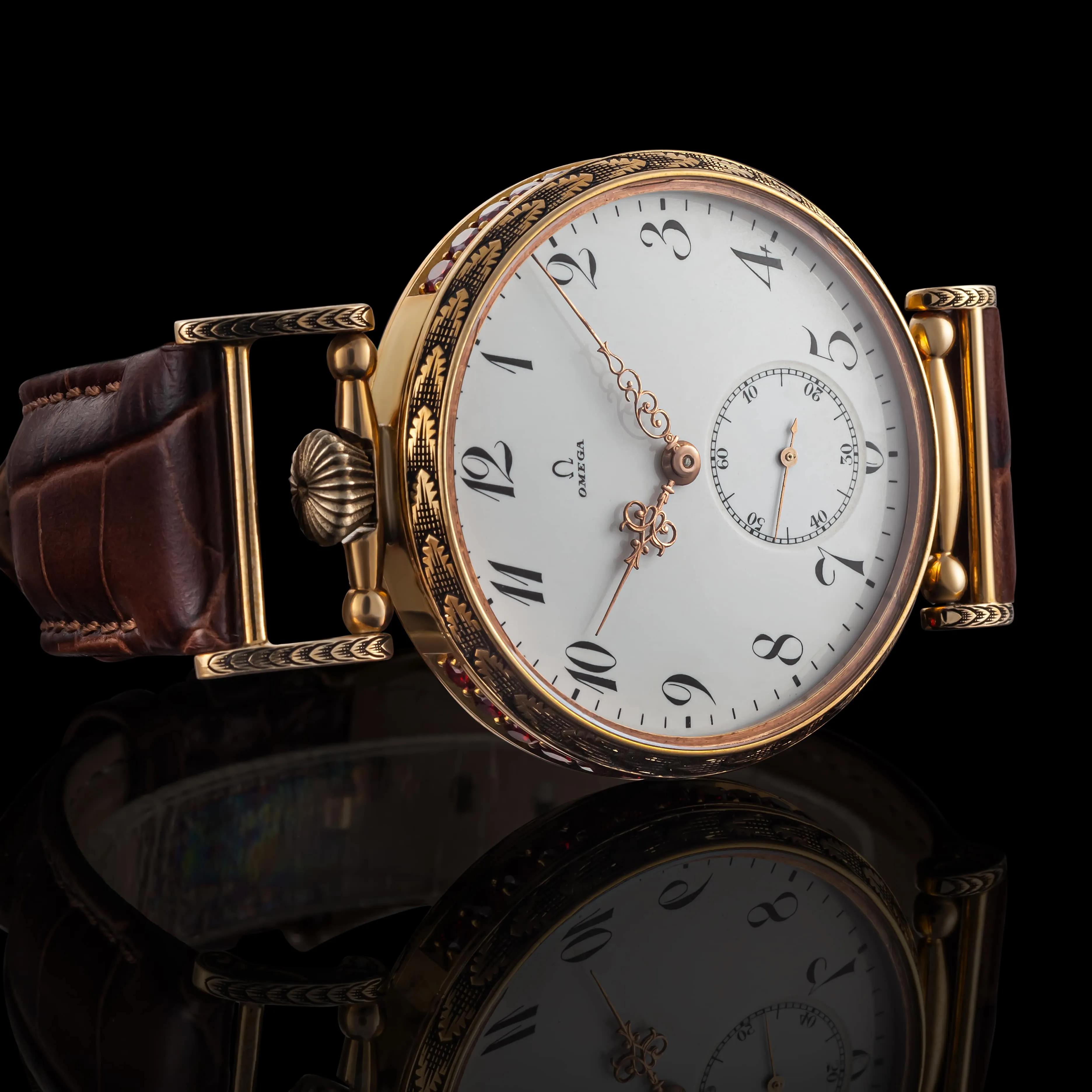 ARABESQUE Men's Wristwatch fits Vintage Mechanical Movement 15 Jewels