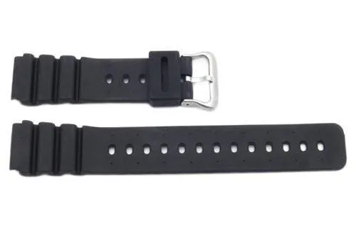 Black Rubber B-P140-G Watch Strap