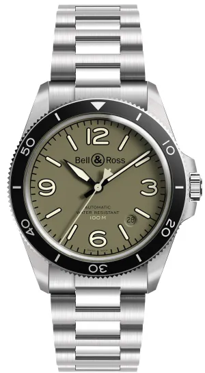 BR Watch Vintage BR V2-92 Military Green Bracelet D
