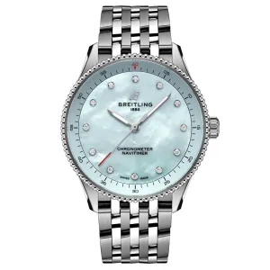 Breitling Navitimer 32mm Blue MOP Dial Quartz Ladies Watch A77320171C1A1