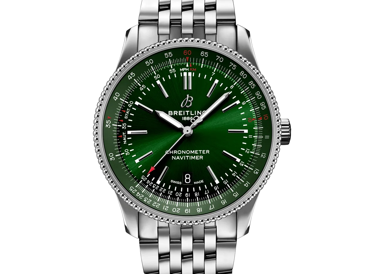 Breitling Navitimer Watch with Green Dial, 41mm