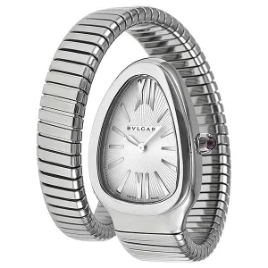 Bvlgari Serpenti Silver Dial Stainless Steel Ladies Watch SP35C6SS-1T