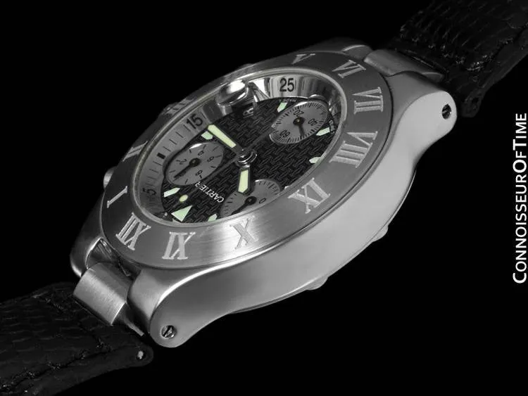 Cartier 21C Mens Chronoscaph Chronograph, Ref. 2424 - Stainless Steel