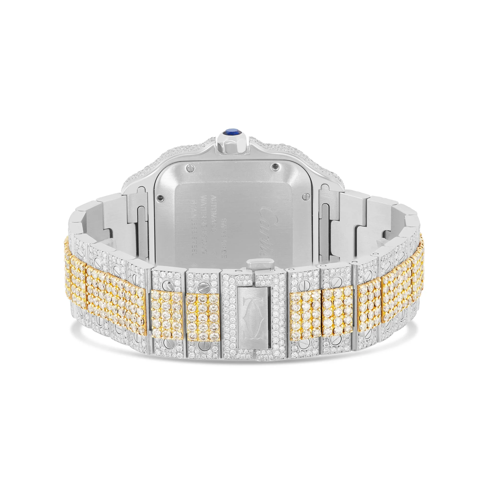 Cartier Santos Fully Iced Out 40 mm, Two Tone 25 Carats