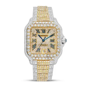 Cartier Santos Fully Iced Out 40 mm, Two Tone 25 Carats