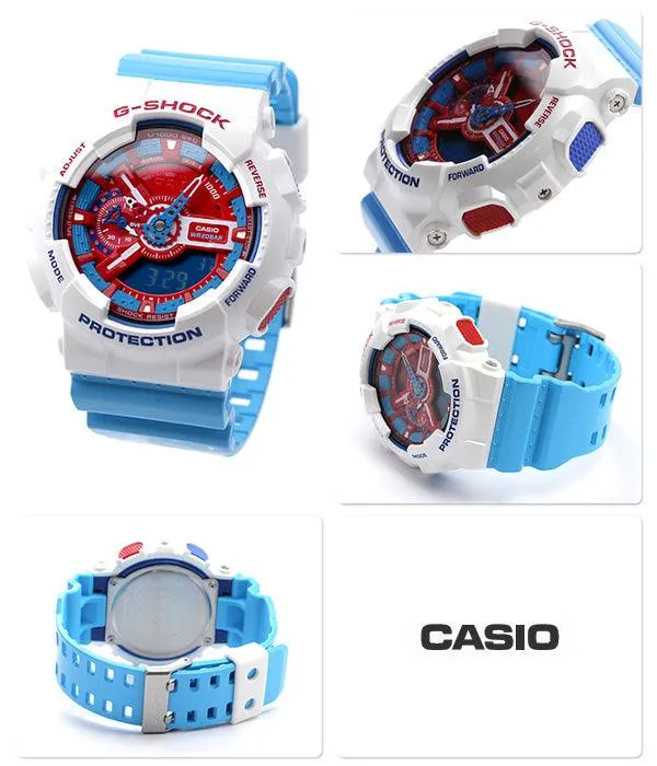 Casio G-Shock Limited Model GA-110AC-7ADR Red and Blue Series - White