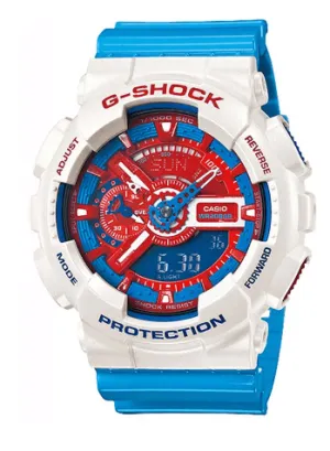 Casio G-Shock Limited Model GA-110AC-7ADR Red and Blue Series - White