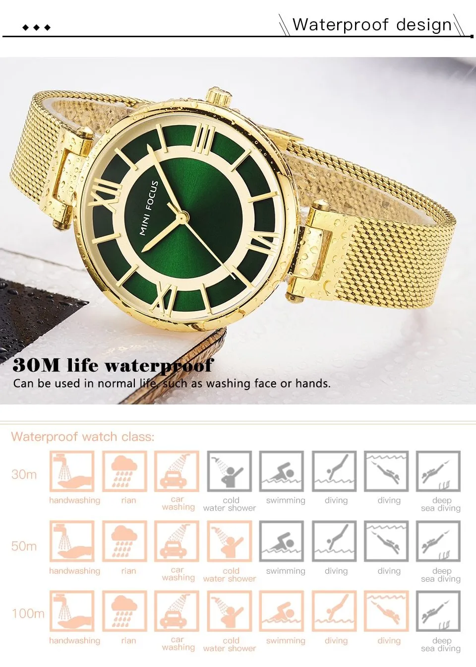 Casual Luxury Fashion Stainless Steel Wristwatches for Women