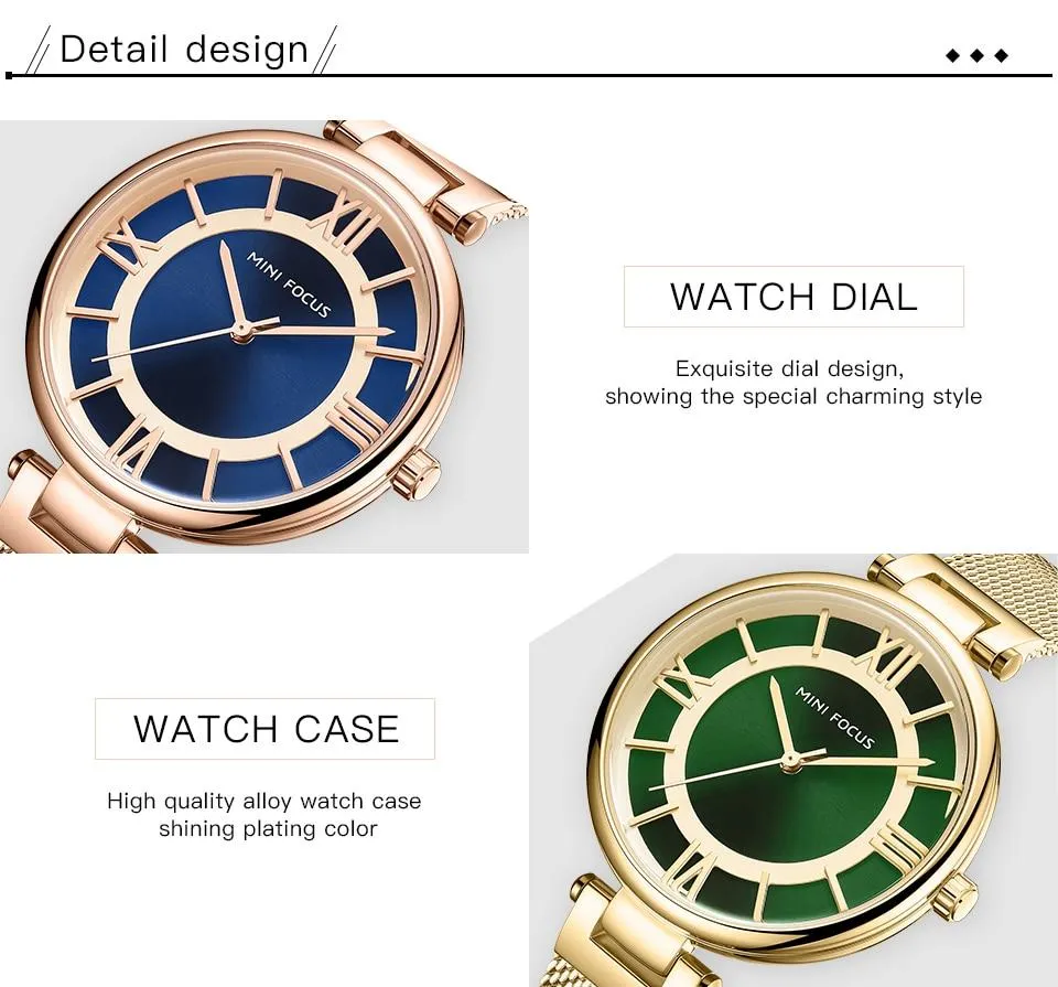 Casual Luxury Fashion Stainless Steel Wristwatches for Women