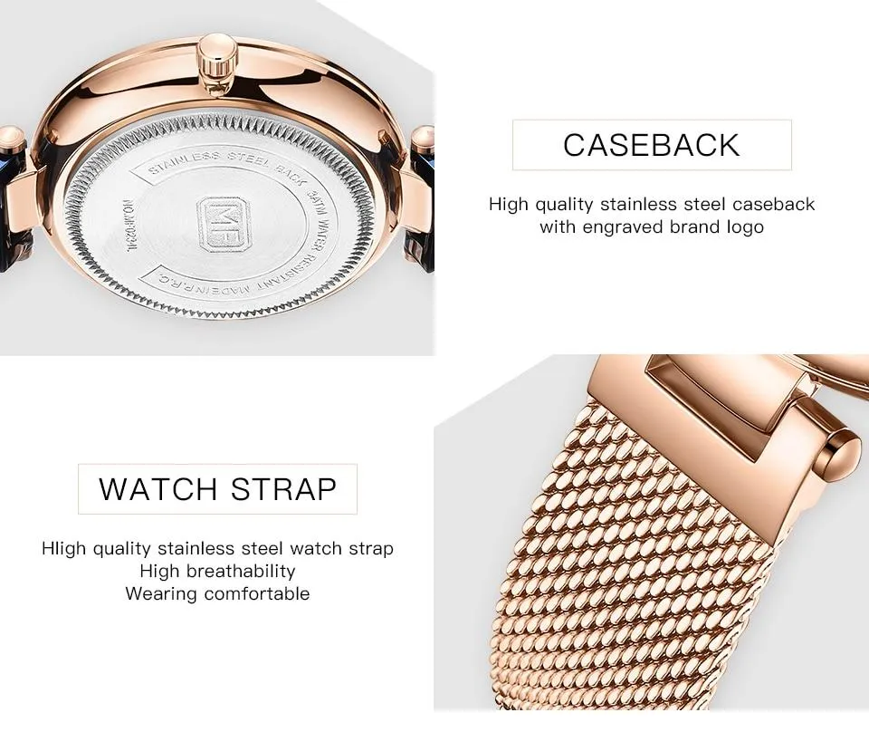 Casual Luxury Fashion Stainless Steel Wristwatches for Women