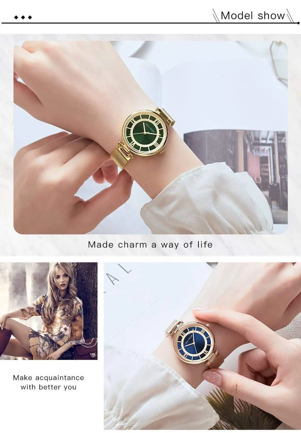 Casual Luxury Fashion Stainless Steel Wristwatches for Women
