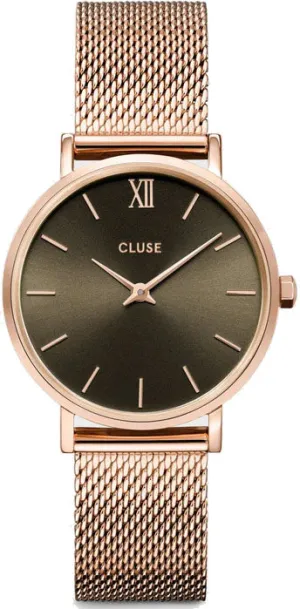 Cluse Minuit Mesh Grey Rose Gold