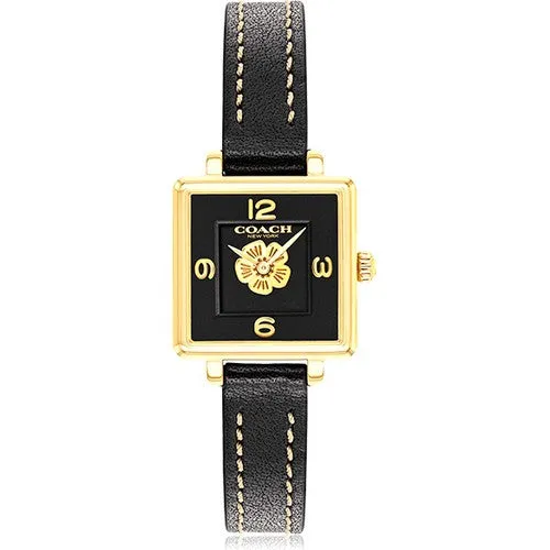 Coach Black Leather Square Women's Watch 14503695