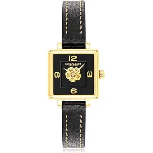 Coach Black Leather Square Women's Watch 14503695