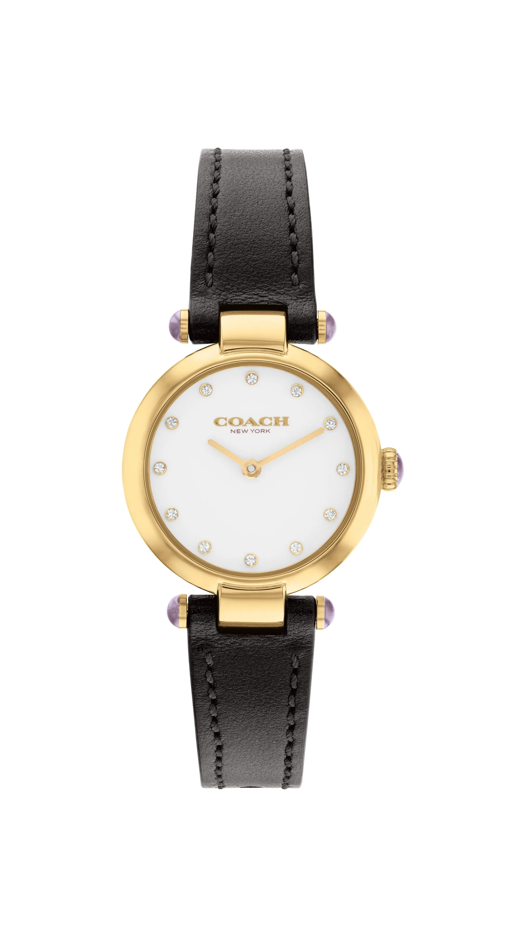 Coach Cary Chalk Black Leather Strap Women's Watch 14504014