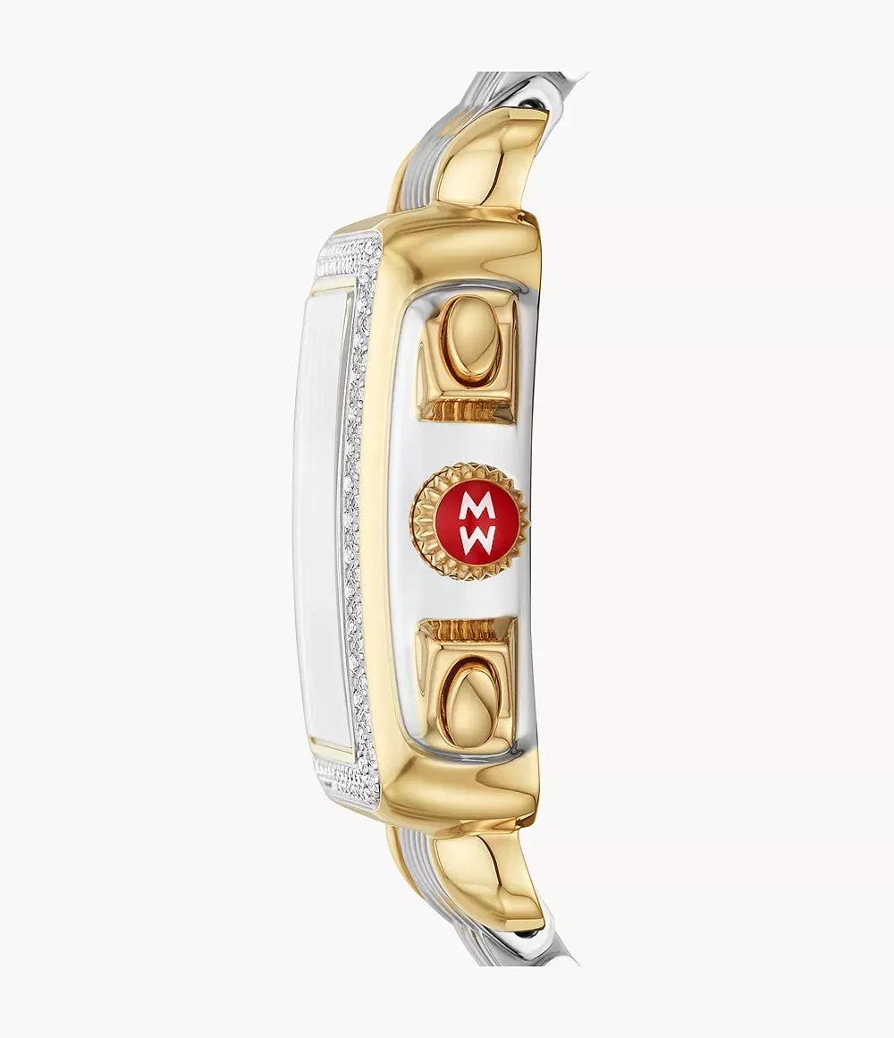 Deco High Shine Two-Tone 18k Gold Diamond Watch