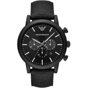Emporio Armani Sleek Black Chronograph Men's Watch