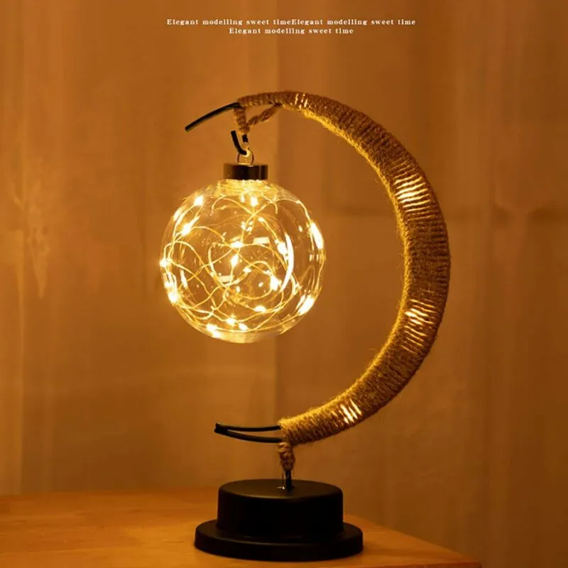 Enchanted Lunar Lamp Hanging  Moon LED  Ball Night Light