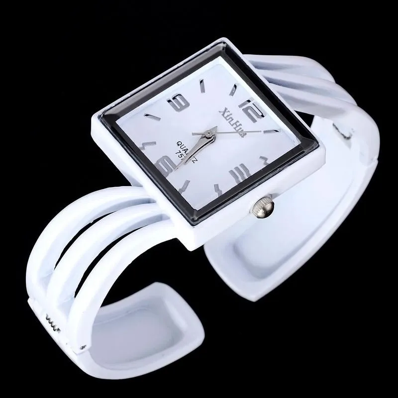 Fashion Full Steel Square Shaped Bracelet Quartz Watch for Women