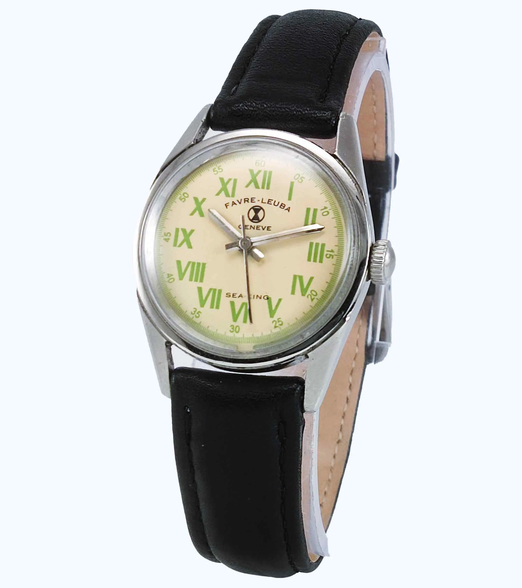 Favre Leuba Geneve Sea king 111 Cream Color Dial HandWinding 17 Jewels Watch