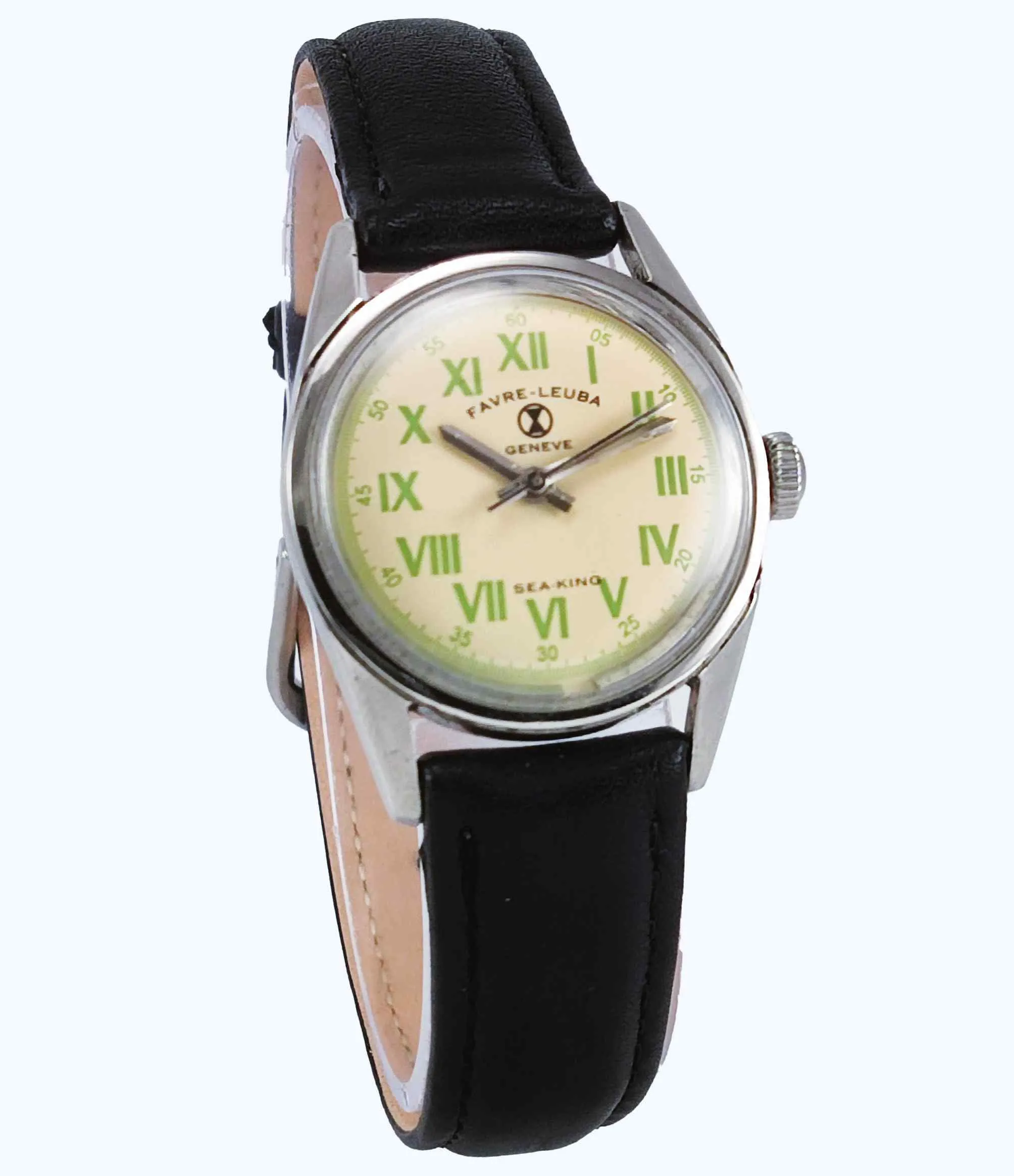 Favre Leuba Geneve Sea king 111 Cream Color Dial HandWinding 17 Jewels Watch