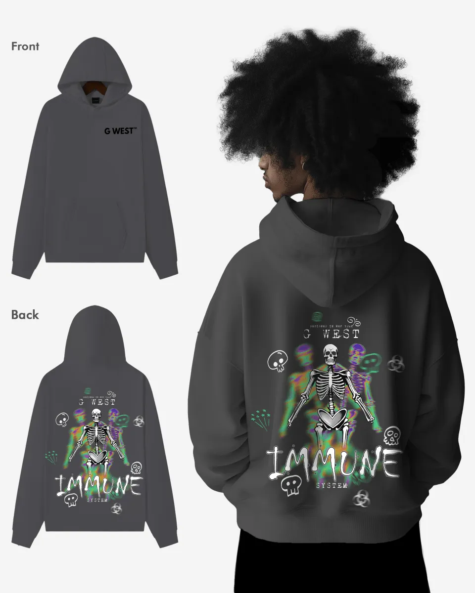 G West Imunne Skeleton Oversize Hoodie Mens Style