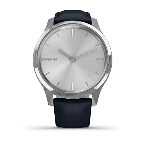 Garmin Vivomove Luxe Silver Navy Leather Silver Watch