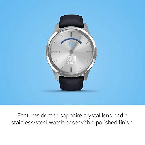 Garmin Vivomove Luxe Silver Navy Leather Silver Watch