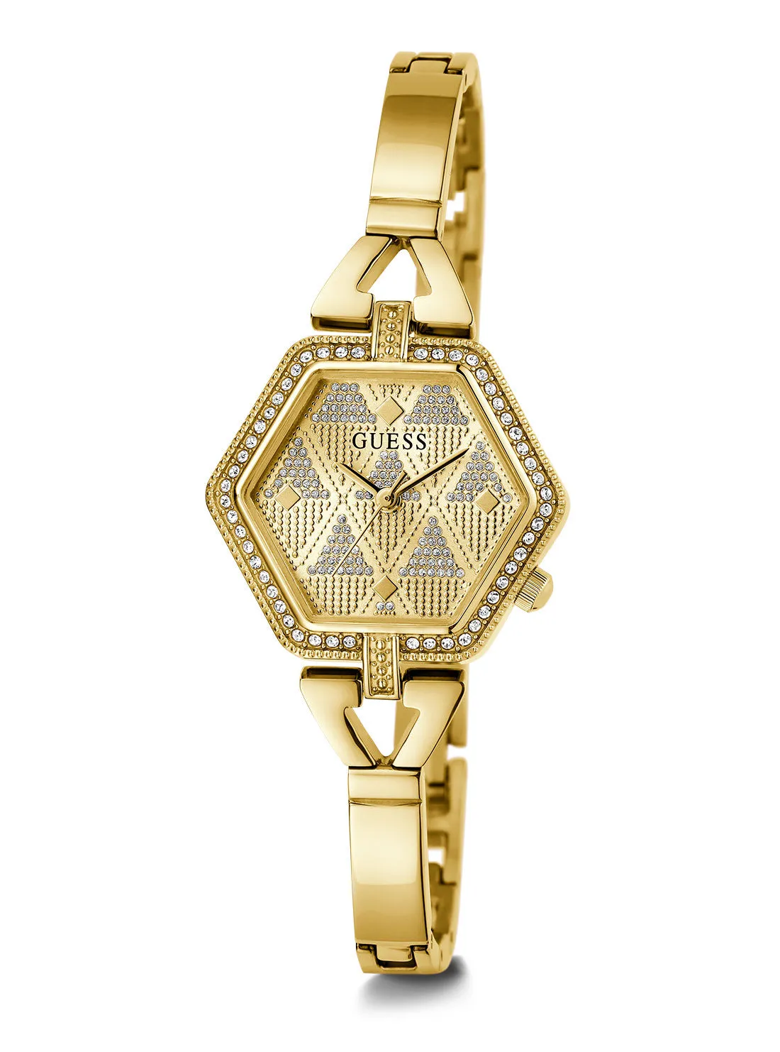 Gold Audrey Glitz Hexagonal Link Watch