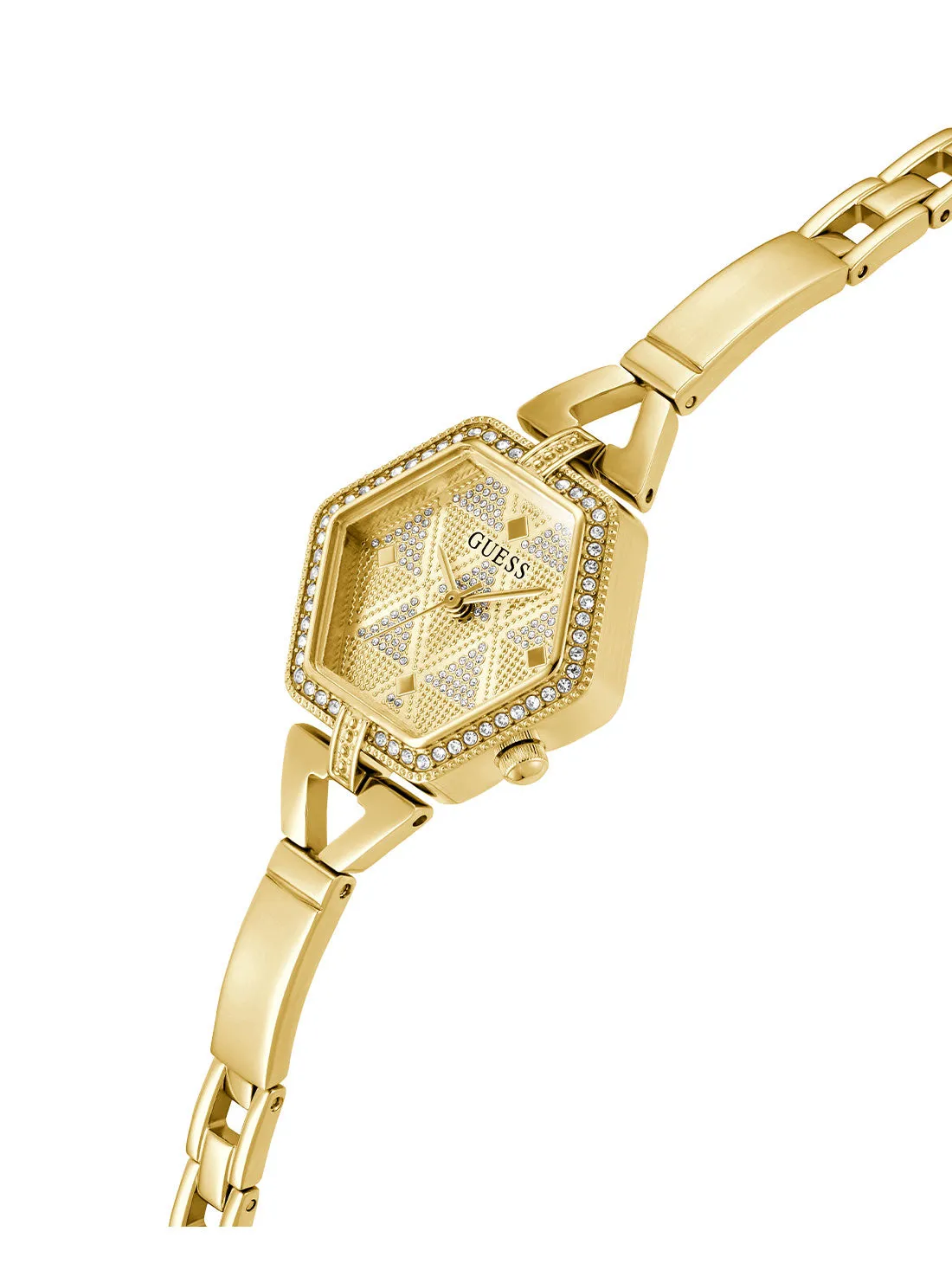Gold Audrey Glitz Hexagonal Link Watch