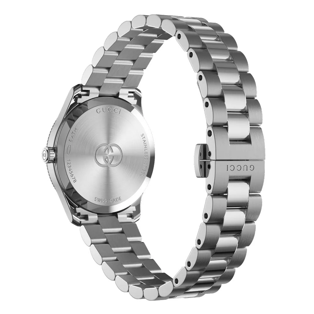Gucci G-Timeless 29mm Silver Dial Gold Plated & Steel Ladies Quartz Watch YA1265063